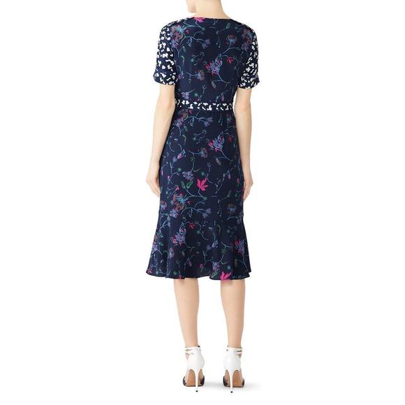 Tanya Taylor Luisa Wrap Silk Dress Floral Size 4 Feminine - Picture 2 of 12